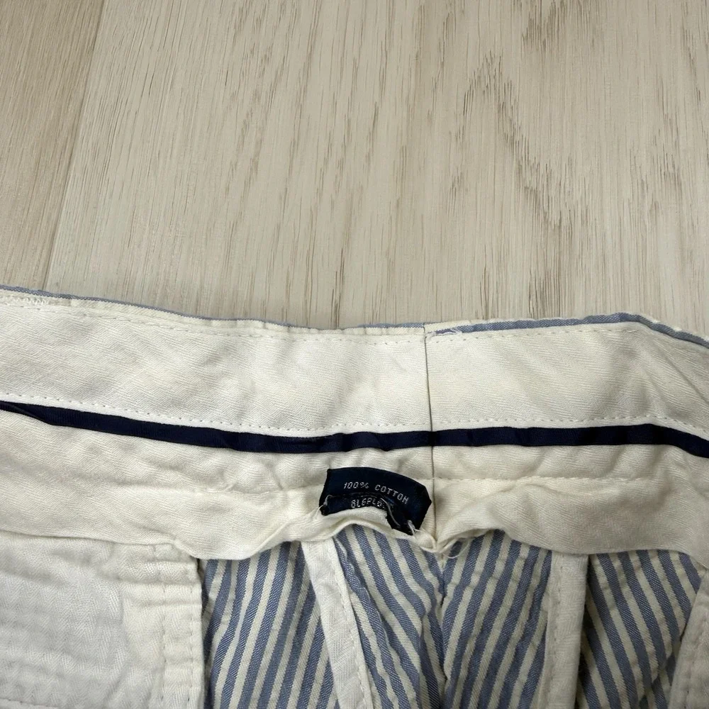 VTG Polo Ralph Lauren Seersucker Pants Mens 34x30 Blue White 100% Cotton